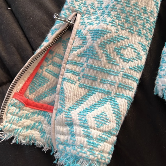 Trafaluc Zara Blue Diagonal zipper cropped jacket - Picture 2 of 3